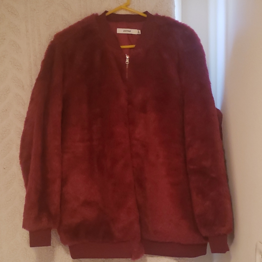 Just Fab fuzy Red Jacket